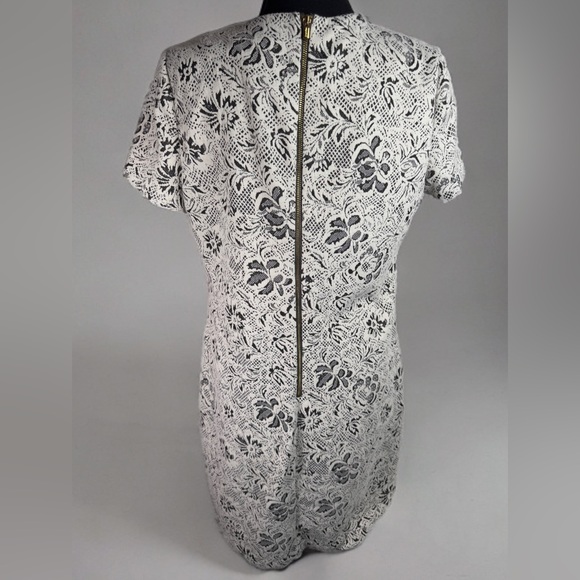 Calvin Klein Floral Knit Jacquard Sheath Dress-Gray- size12 - Picture 2 of 10